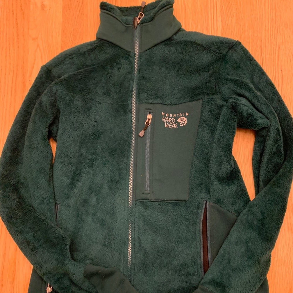 Men’s small dark green monkey fur jacket